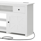 Meuble TV de ferme de 70 po, centre de divertissement avec prise de courant pour téléviseurs jusqu'à 80 po - 70L x 15.5W x 30H