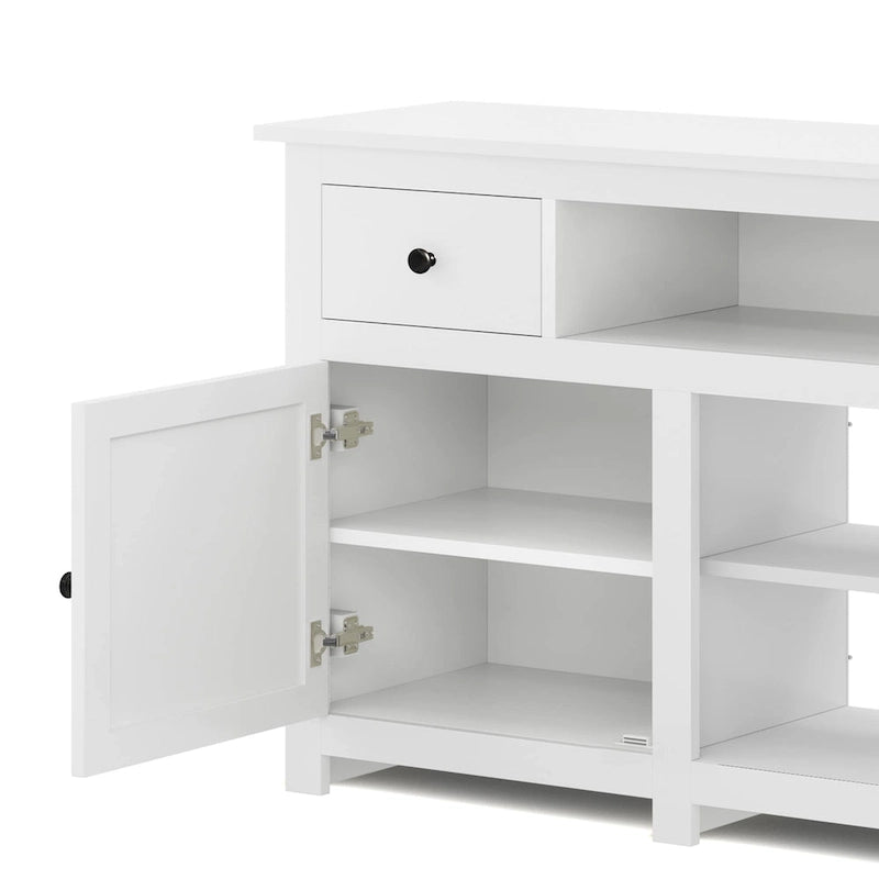 Meuble TV de ferme de 70 po, centre de divertissement avec prise de courant pour téléviseurs jusqu'à 80 po - 70L x 15.5W x 30H