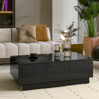 Table basse multifonctionnelle extensible, table de canapé, table à cocktail avec 2 compartiments de rangement cachés
