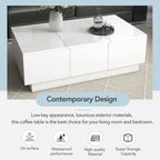 Table basse multifonctionnelle extensible, table de canapé, table à cocktail avec 2 compartiments de rangement cachés