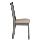 Chaises de salle à manger en lin beige et rotin