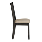 Chaises de salle à manger en lin beige et rotin