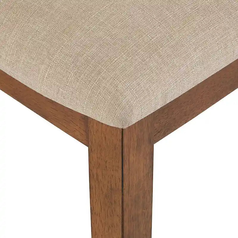 Chaises de salle à manger en lin beige et rotin