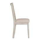Chaises de salle à manger en lin beige et rotin