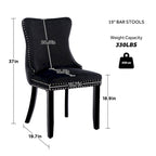 Chaises de salle à manger à dossier ailé et revêtement en velours