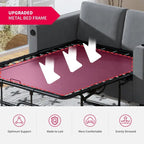 Canapé-lit convertible, canapé-lit avec matelas en mousse à mémoire de forme, porte-gobelet, USB, canapé-lit gigogne