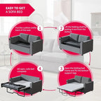 Canapé-lit convertible, canapé-lit avec matelas en mousse à mémoire de forme, porte-gobelet, USB, canapé-lit gigogne