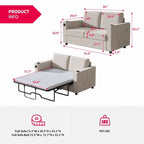 Canapé-lit convertible, canapé-lit avec matelas en mousse à mémoire de forme, porte-gobelet, USB, canapé-lit gigogne