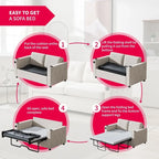 Canapé-lit convertible, canapé-lit avec matelas en mousse à mémoire de forme, porte-gobelet, USB, canapé-lit gigogne