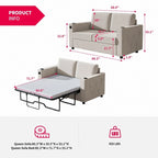 Canapé-lit convertible, canapé-lit avec matelas en mousse à mémoire de forme, porte-gobelet, USB, canapé-lit gigogne