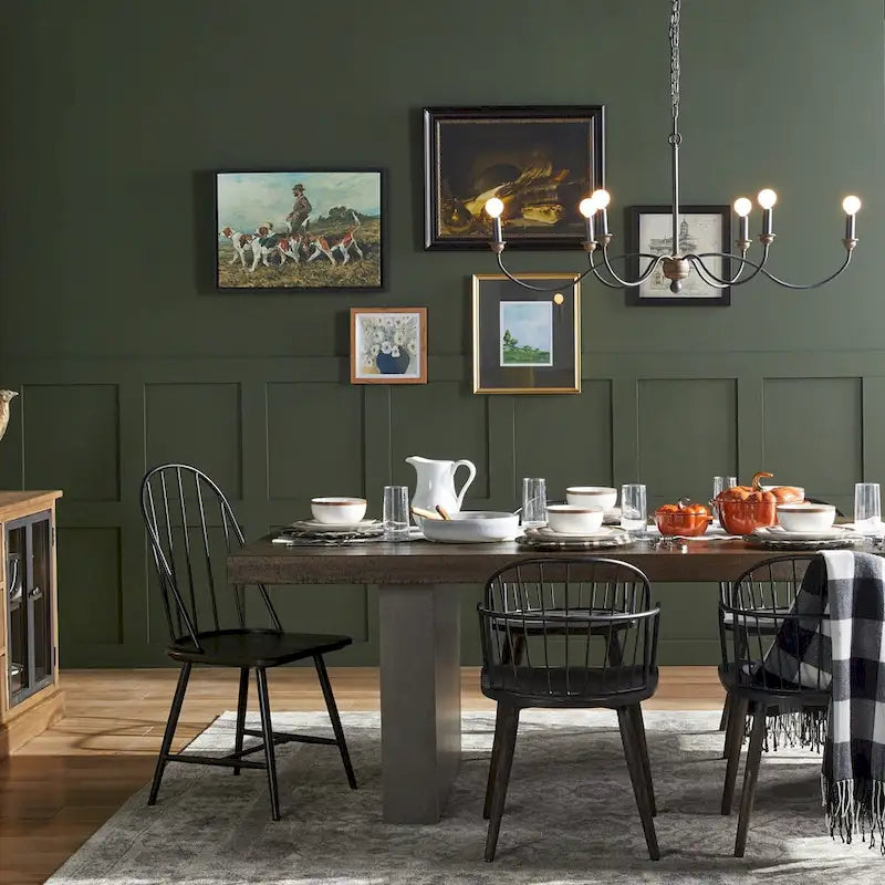 Table à manger en bois recyclé et béton — Marron