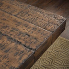 Table à manger en bois recyclé et béton — Marron