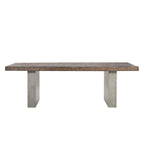 Table à manger en bois recyclé et béton — Marron