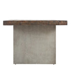 Table à manger en bois recyclé et béton — Marron
