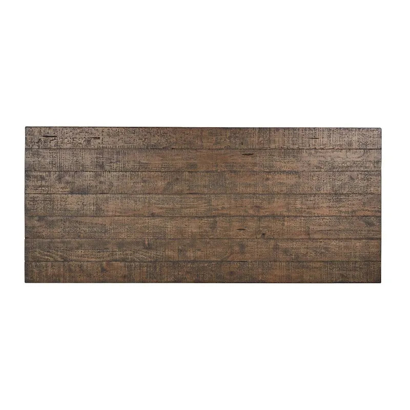 Table à manger en bois recyclé et béton — Marron