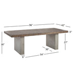 Table à manger en bois recyclé et béton — Marron