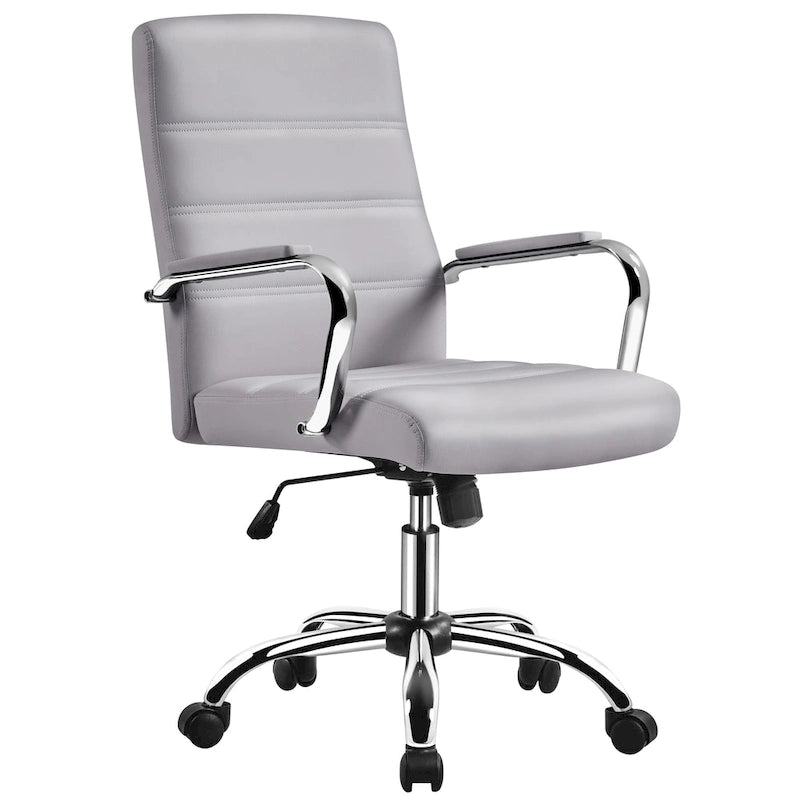 Adjustable Mid-Back Faux Leather Swivel Office Chair
