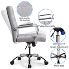 Chaise de bureau pivotante à dossier mi-haut réglable en similicuir