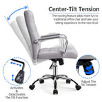 Chaise de bureau pivotante à dossier mi-haut réglable en similicuir