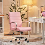 Chaise de bureau pivotante à dossier mi-haut réglable en similicuir