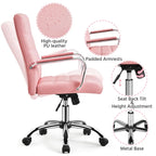 Chaise de bureau pivotante à dossier mi-haut réglable en similicuir