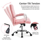 Chaise de bureau pivotante à dossier mi-haut réglable en similicuir