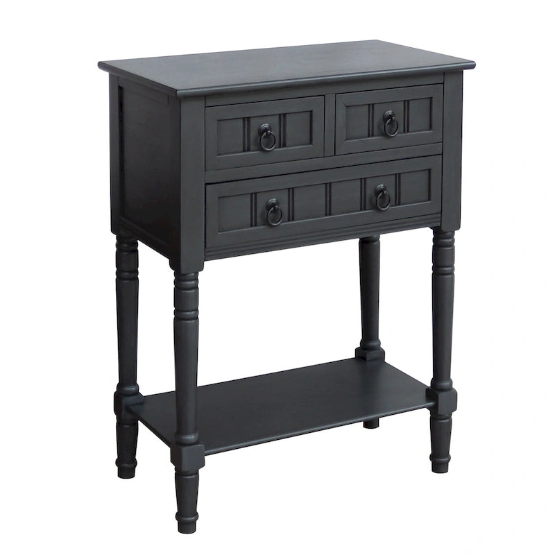 Console Table with 3 Drawers, Sofa Side Table with Bottom Open Storage Shelf, Heavy-Duty Entryway Table for Hallway/Living Room