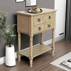 Console avec 3 tiroirs, table d'appoint de canapé avec étagère de rangement inférieure ouverte, table d'entrée robuste pour couloir/salon