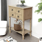 Console avec 3 tiroirs, table d'appoint de canapé avec étagère de rangement inférieure ouverte, table d'entrée robuste pour couloir/salon