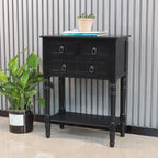 Console avec 3 tiroirs, table d'appoint de canapé avec étagère de rangement inférieure ouverte, table d'entrée robuste pour couloir/salon