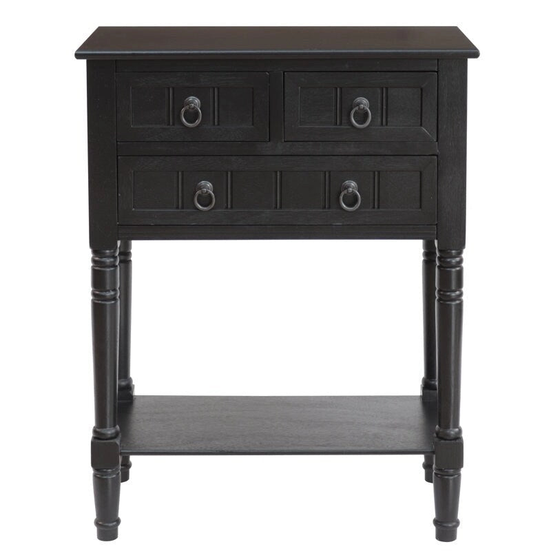 Console avec 3 tiroirs, table d'appoint de canapé avec étagère de rangement inférieure ouverte, table d'entrée robuste pour couloir/salon