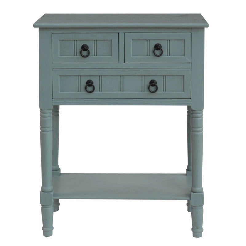 Console avec 3 tiroirs, table d'appoint de canapé avec étagère de rangement inférieure ouverte, table d'entrée robuste pour couloir/salon