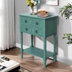 Console avec 3 tiroirs, table d'appoint de canapé avec étagère de rangement inférieure ouverte, table d'entrée robuste pour couloir/salon