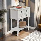 Console avec 3 tiroirs, table d'appoint de canapé avec étagère de rangement inférieure ouverte, table d'entrée robuste pour couloir/salon