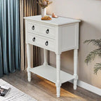 Console avec 3 tiroirs, table d'appoint de canapé avec étagère de rangement inférieure ouverte, table d'entrée robuste pour couloir/salon