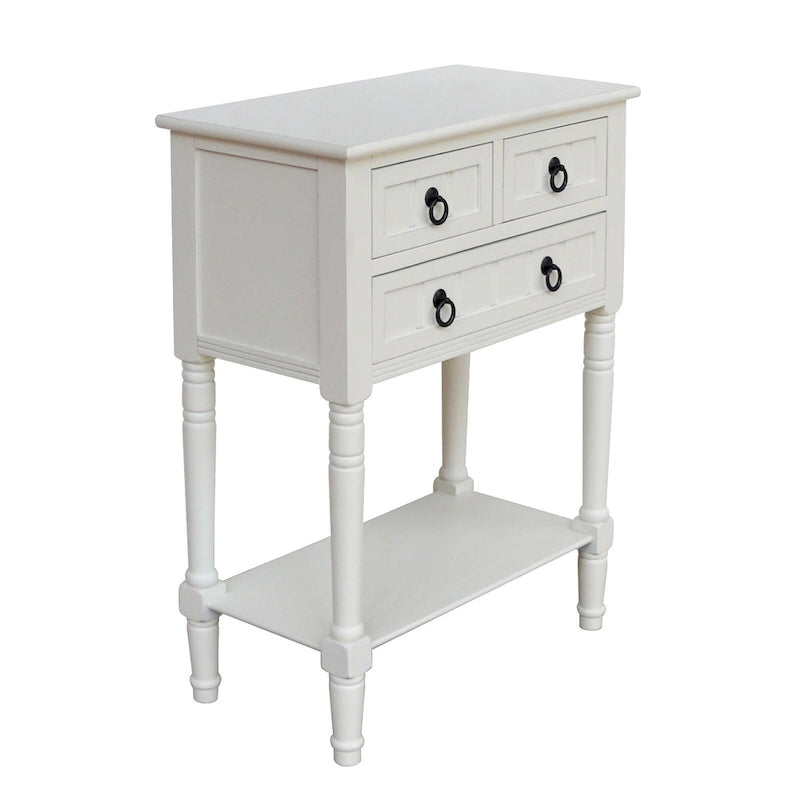 Console avec 3 tiroirs, table d'appoint de canapé avec étagère de rangement inférieure ouverte, table d'entrée robuste pour couloir/salon