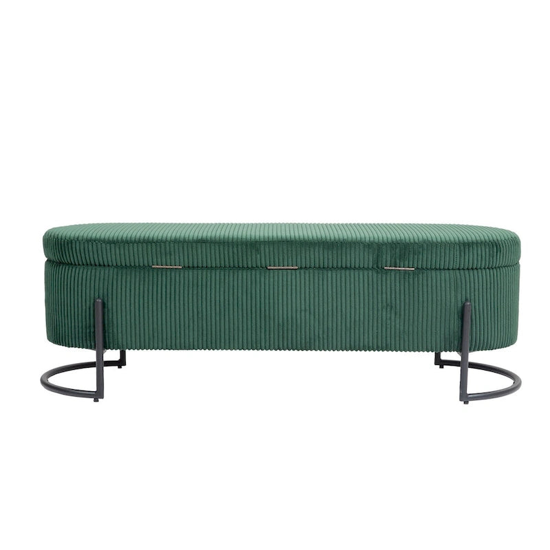 Banc de rangement tressé avec charnières de sécurité, banc d'extrémité pour salon et chambre à coucher