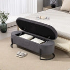 Banc de rangement tressé avec charnières de sécurité, banc d'extrémité pour salon et chambre à coucher