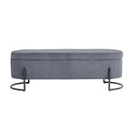 Banc de rangement tressé avec charnières de sécurité, banc d'extrémité pour salon et chambre à coucher