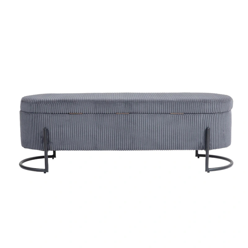 Banc de rangement tressé avec charnières de sécurité, banc d'extrémité pour salon et chambre à coucher