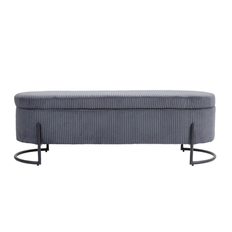 Banc de rangement tressé avec charnières de sécurité, banc d'extrémité pour salon et chambre à coucher