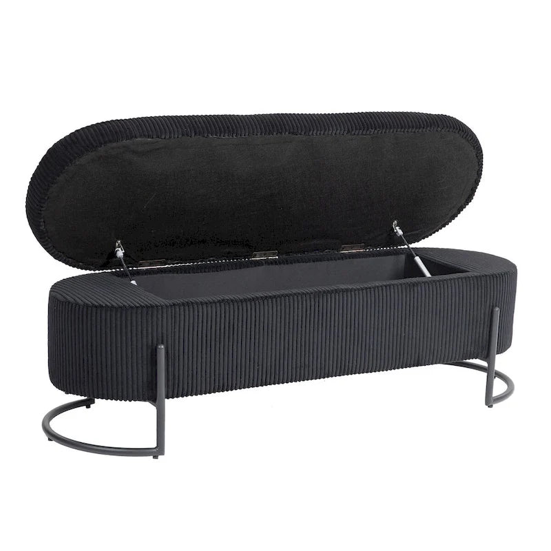 Banc de rangement tressé avec charnières de sécurité, banc d'extrémité pour salon et chambre à coucher