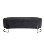 Banc de rangement tressé avec charnières de sécurité, banc d'extrémité pour salon et chambre à coucher