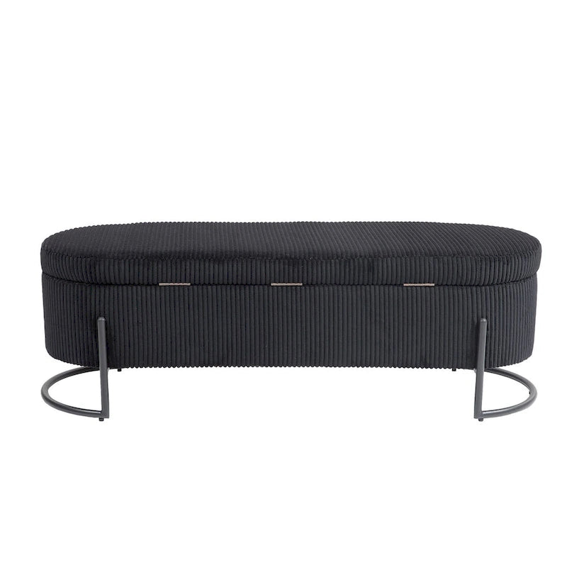 Banc de rangement tressé avec charnières de sécurité, banc d'extrémité pour salon et chambre à coucher