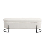 Banc de rangement tressé avec charnières de sécurité, banc d'extrémité pour salon et chambre à coucher