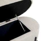 Banc de rangement tressé avec charnières de sécurité, banc d'extrémité pour salon et chambre à coucher