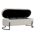 Banc de rangement tressé avec charnières de sécurité, banc d'extrémité pour salon et chambre à coucher