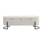 Banc de rangement tressé avec charnières de sécurité, banc d'extrémité pour salon et chambre à coucher