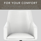 Chaise en cuir blanc dossier mi-hauteur - 62 cm L x 63 cm l x 87,5 cm H