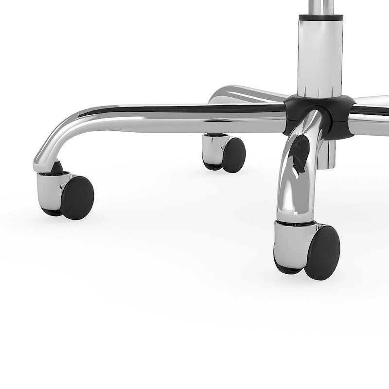 Chaise en cuir blanc dossier mi-hauteur - 62 cm L x 63 cm l x 87,5 cm H